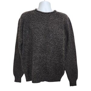 Line of Trade 2XL Wool Blend Crewneck Knit Sweater Marled Brown Bespoke Post